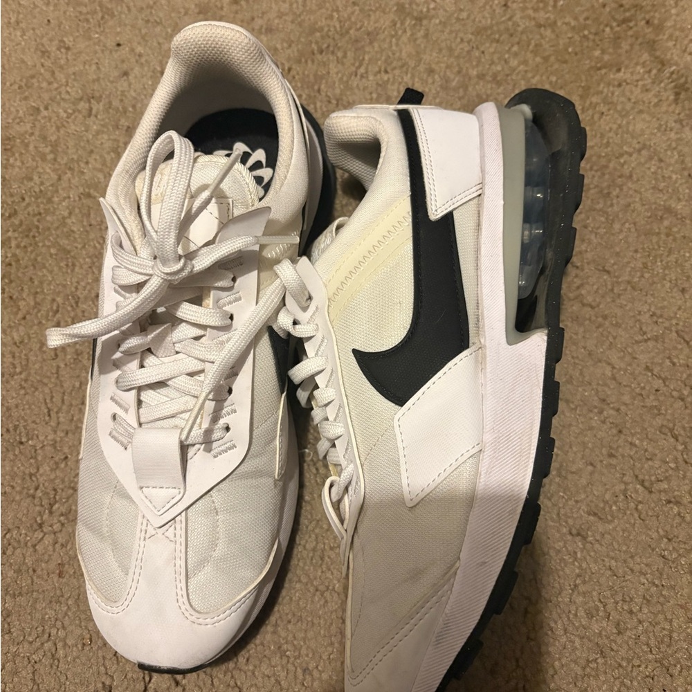 Nike White and Black Air Max-Inspired Sneakers